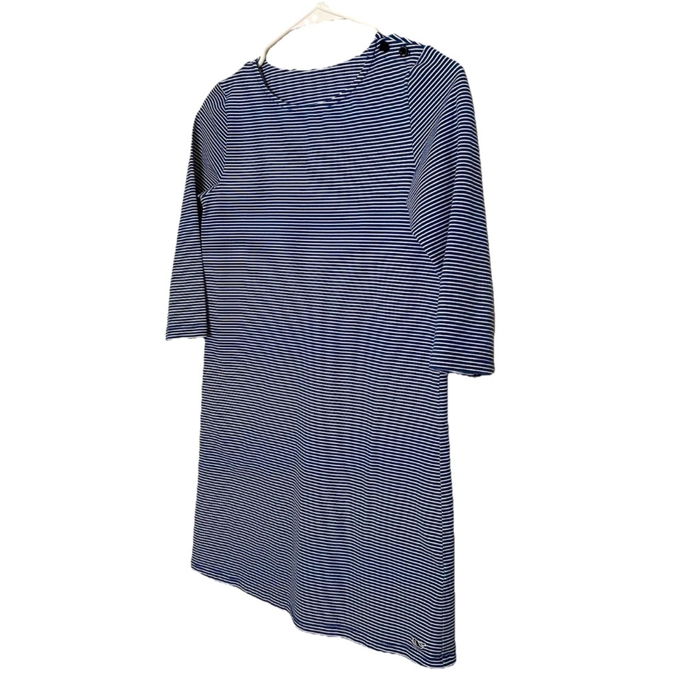 VINEYARD VINES Fine Line Stripe Tisbury Dress ROYAL OCEAN BLUE Girls Size Large